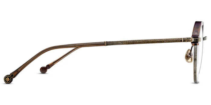 Alternative view of Matsuda M2064 Matte Taupe - Antique Gold
